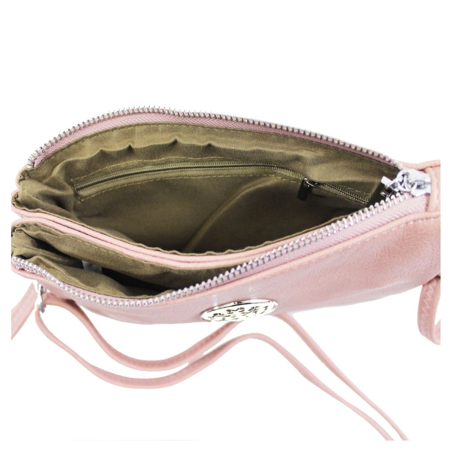 Wristlet Crossbody Purse with Silver Metalware