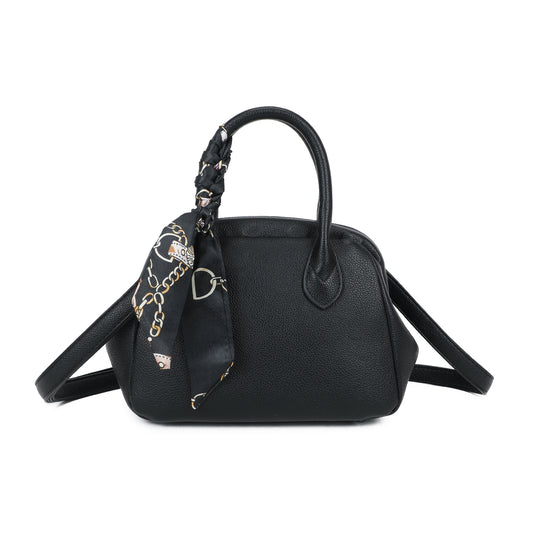 Snap Closure Top Handle Scarf Bag