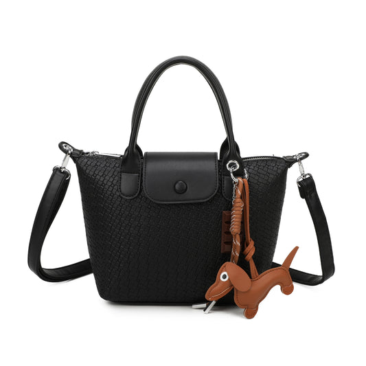 Top Handle Grab Bag With Crossbody Strap