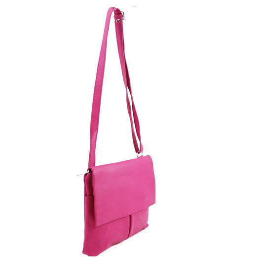 Real Leather Crossbody Messenger Bag with Front Pockets