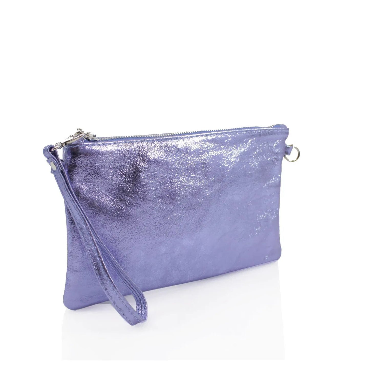 Metallic Leather Clutch Bag