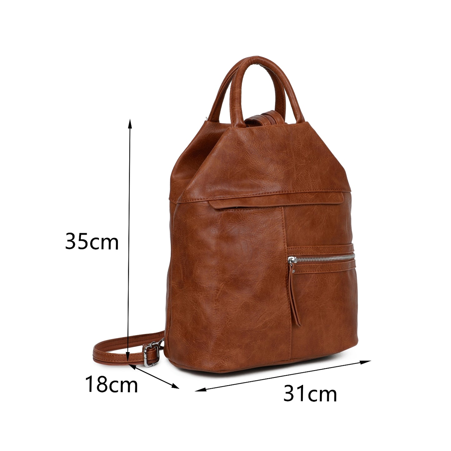 Grab Handle with Front Zip Backpack