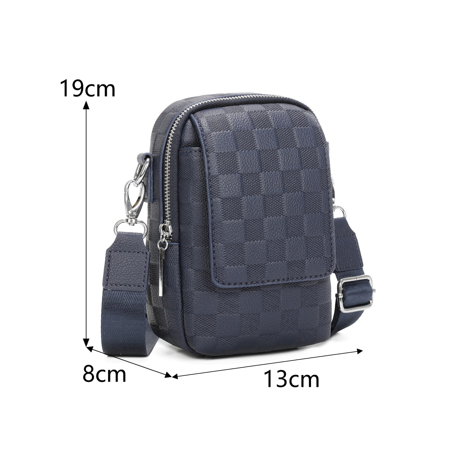 Front Pocket Checkered Crossbody Mobile Phone Bag
