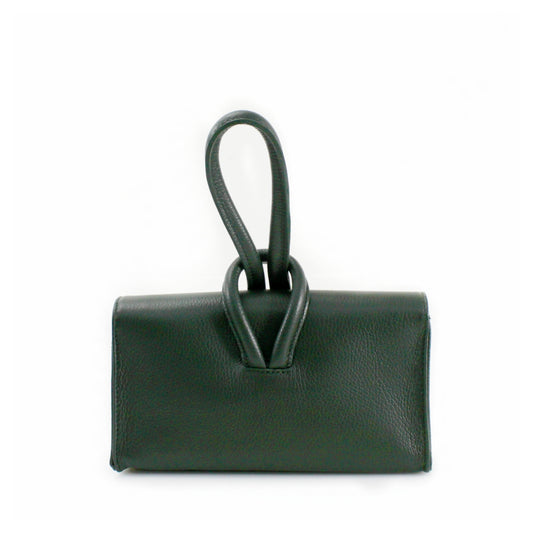 Real Leather Loop Handle Clutch Bag