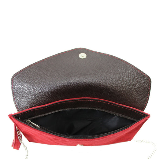 Real Leather Suede Clutch Bag