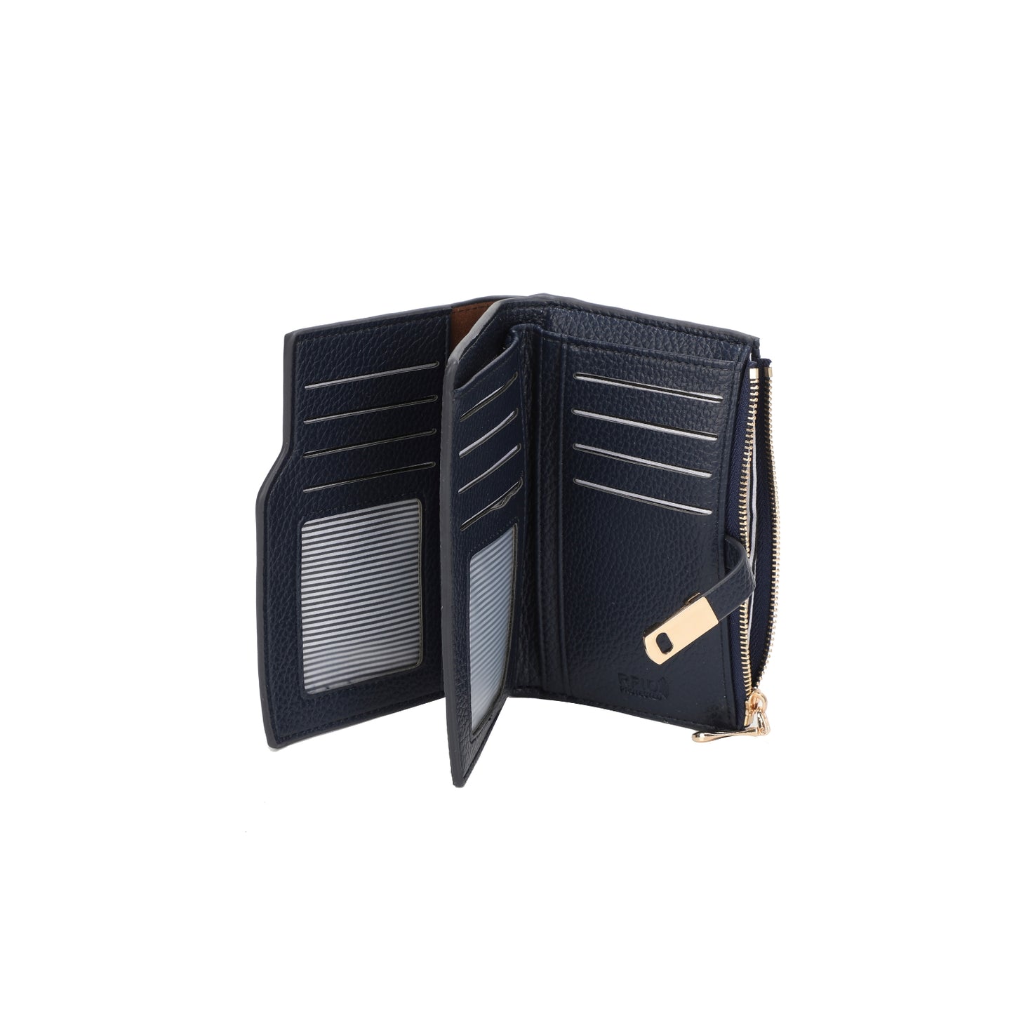 Unisex RFID Protection Medium Purse with ID Slot Zipped Wallet