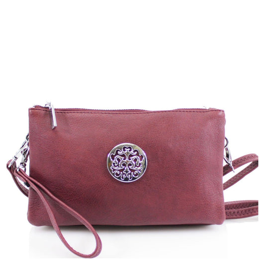 Wristlet Crossbody Purse with Silver Metalware