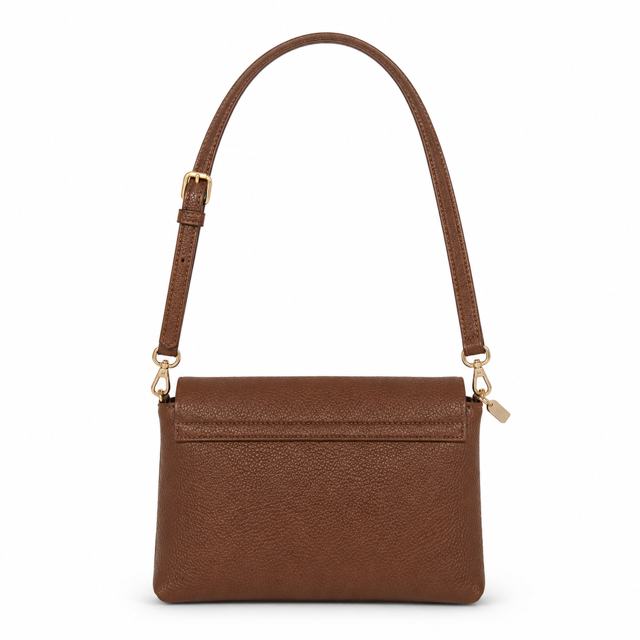 Genuine Leather Crossbody Bag - Brown