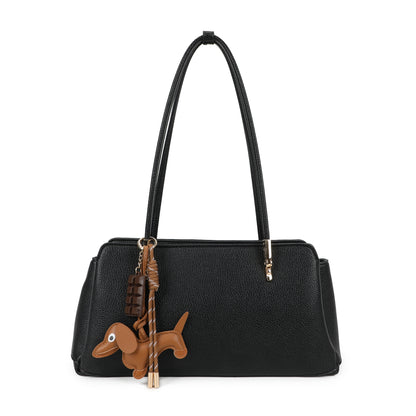 Medium Long Shoulder Handle Handbag with Bag Charm