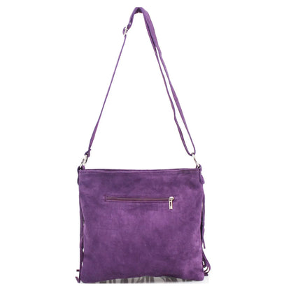 Real Suede Soft Leather Tassel Crossbody Bag