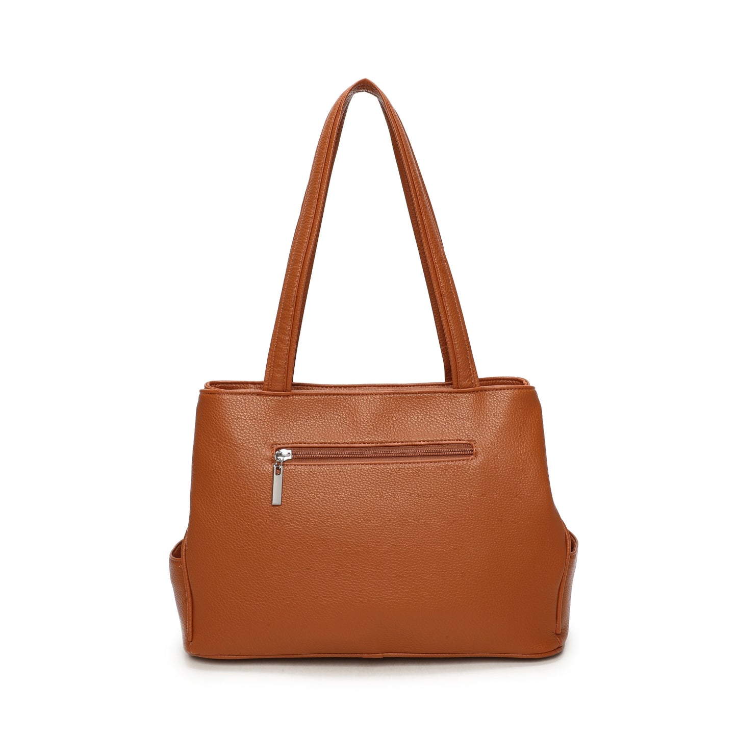 Triple Zipped Top Shoulder Bag
