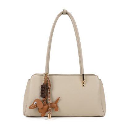 Medium Long Shoulder Handle Handbag with Bag Charm