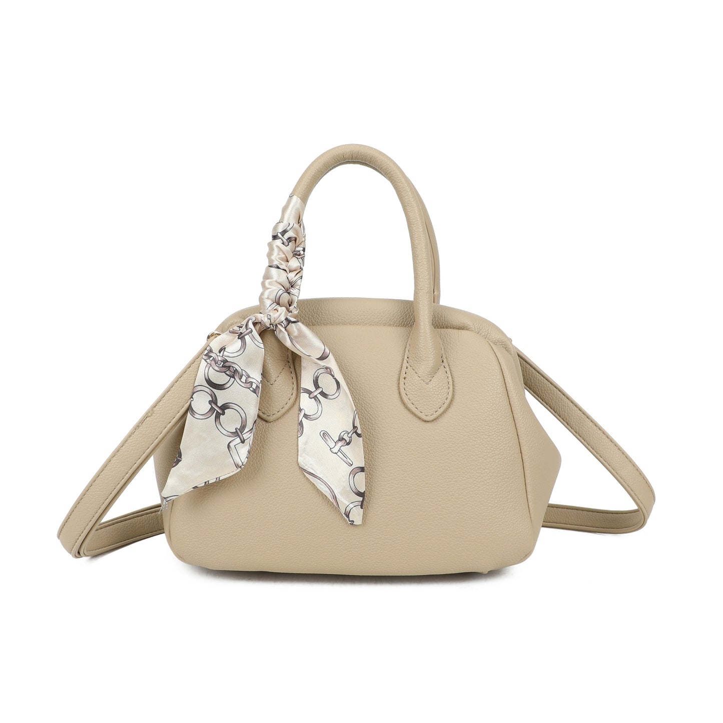 Snap Closure Top Handle Scarf Bag