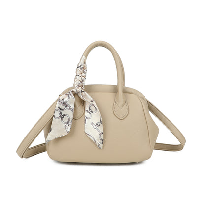 Snap Closure Top Handle Scarf Bag