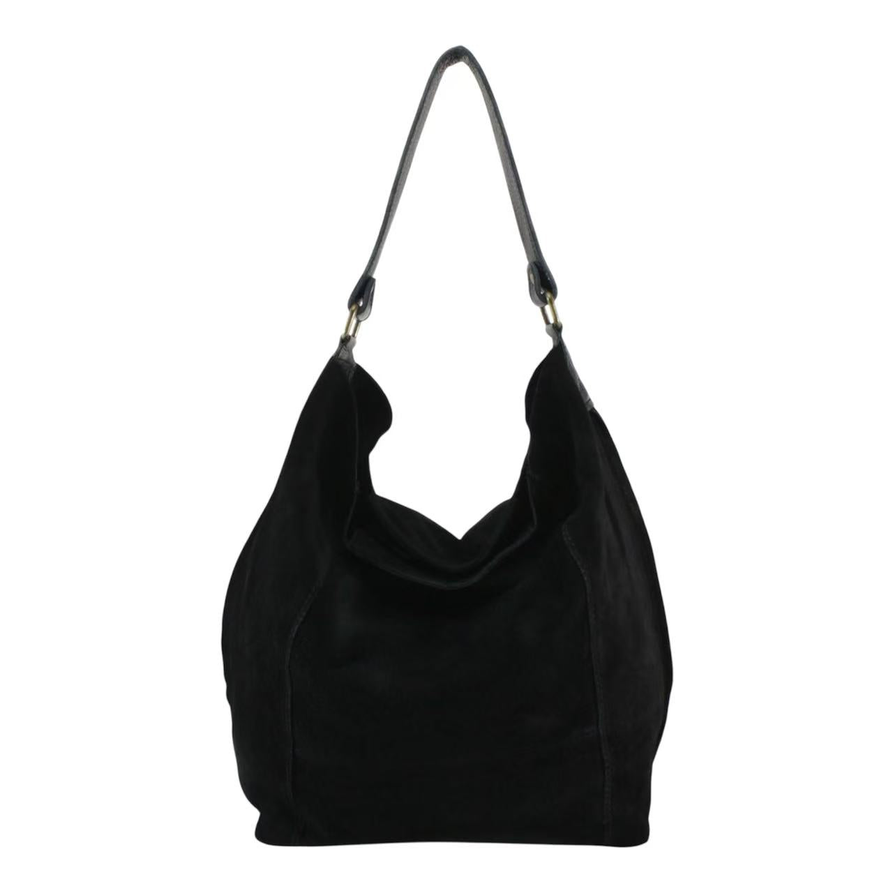 Real Sude Leather Shoulder Handbag