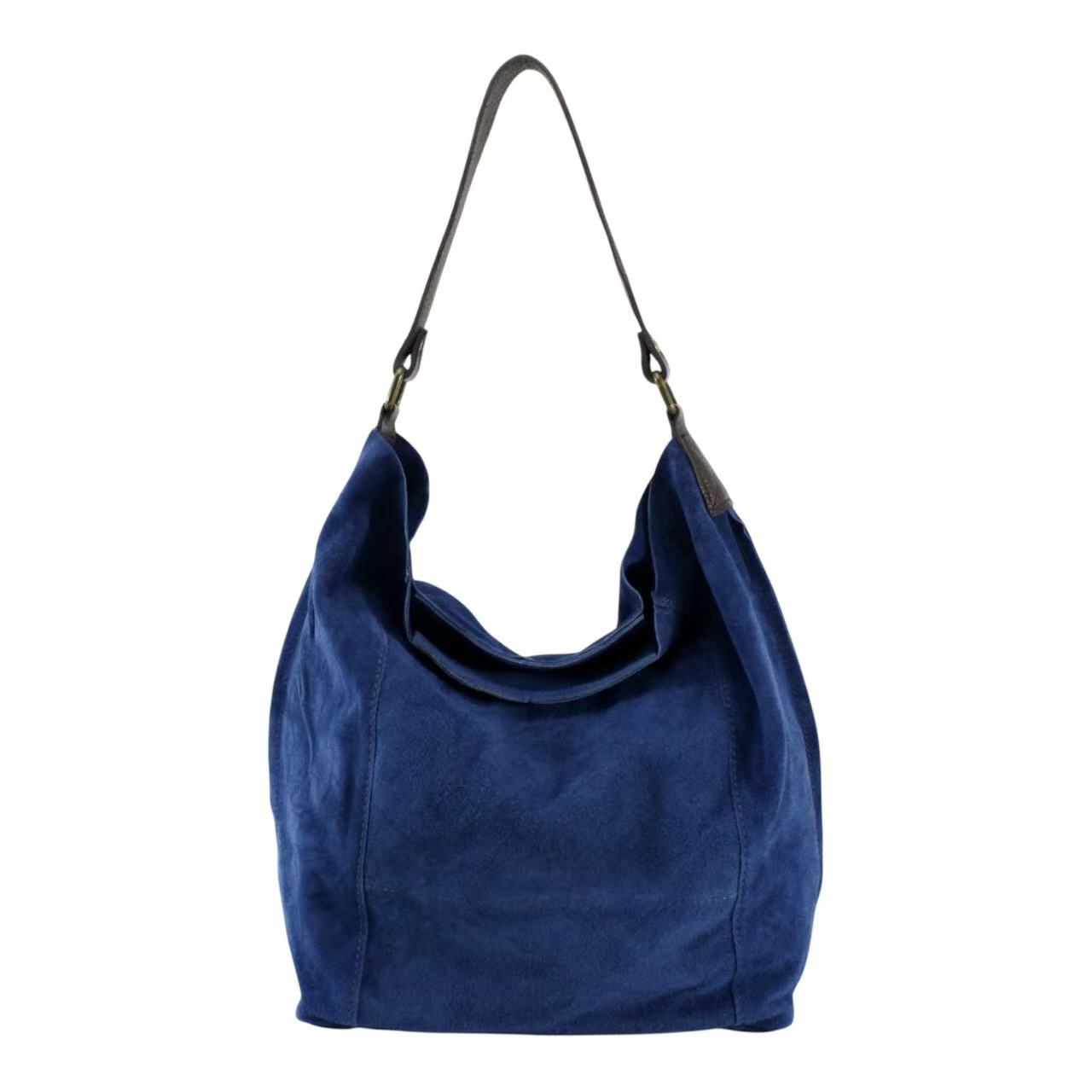 Real Sude Leather Shoulder Handbag