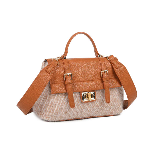 Classic Tweed Satchel Bag Grab Top Handle Handbag