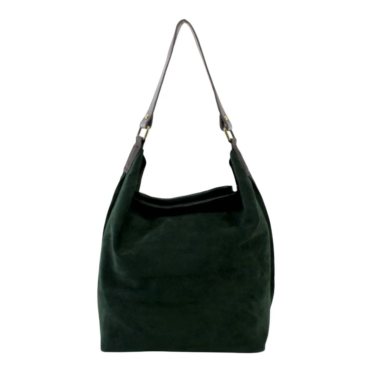 Real Sude Leather Shoulder Handbag