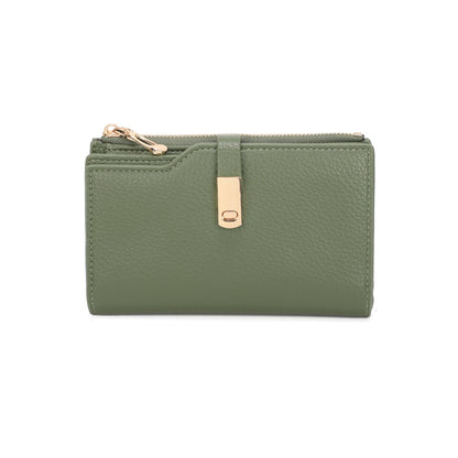 Unisex RFID Protection Medium Purse with ID Slot Zipped Wallet