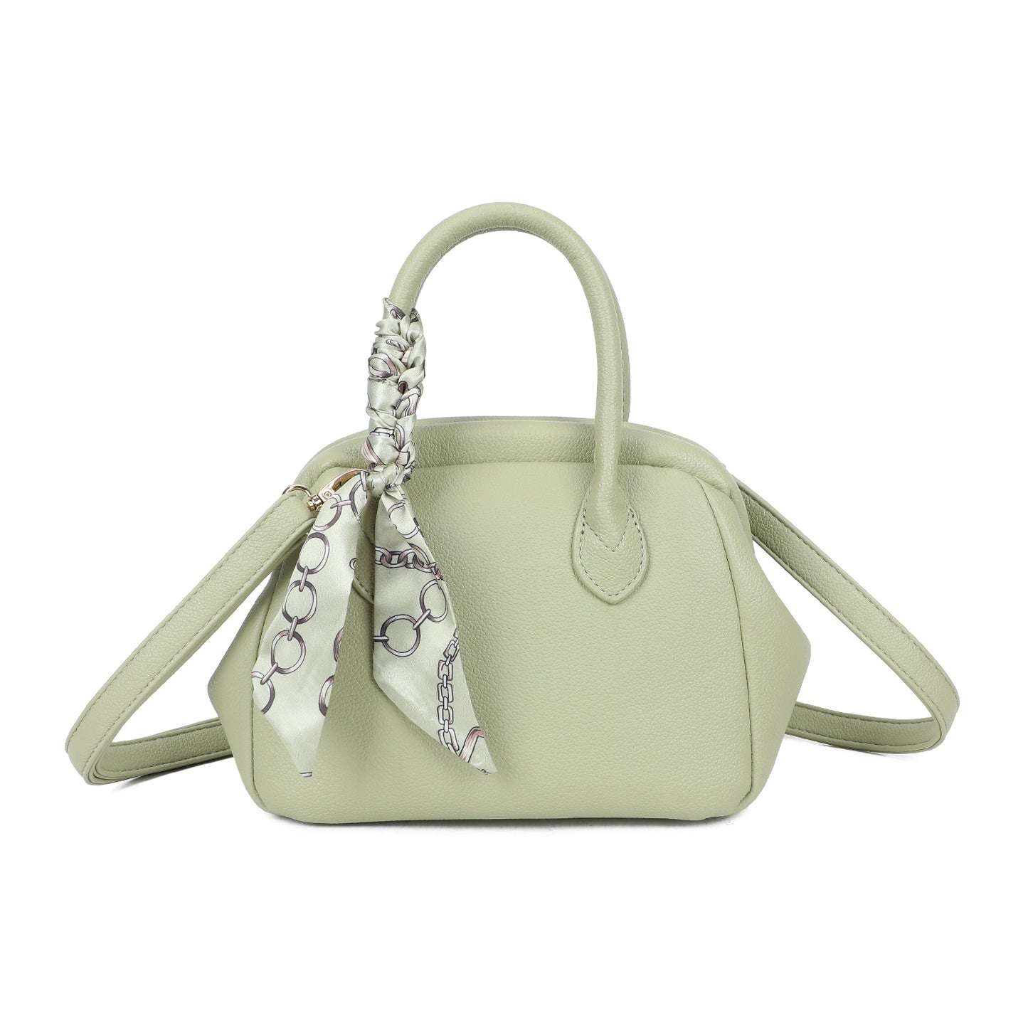 Snap Closure Top Handle Scarf Bag