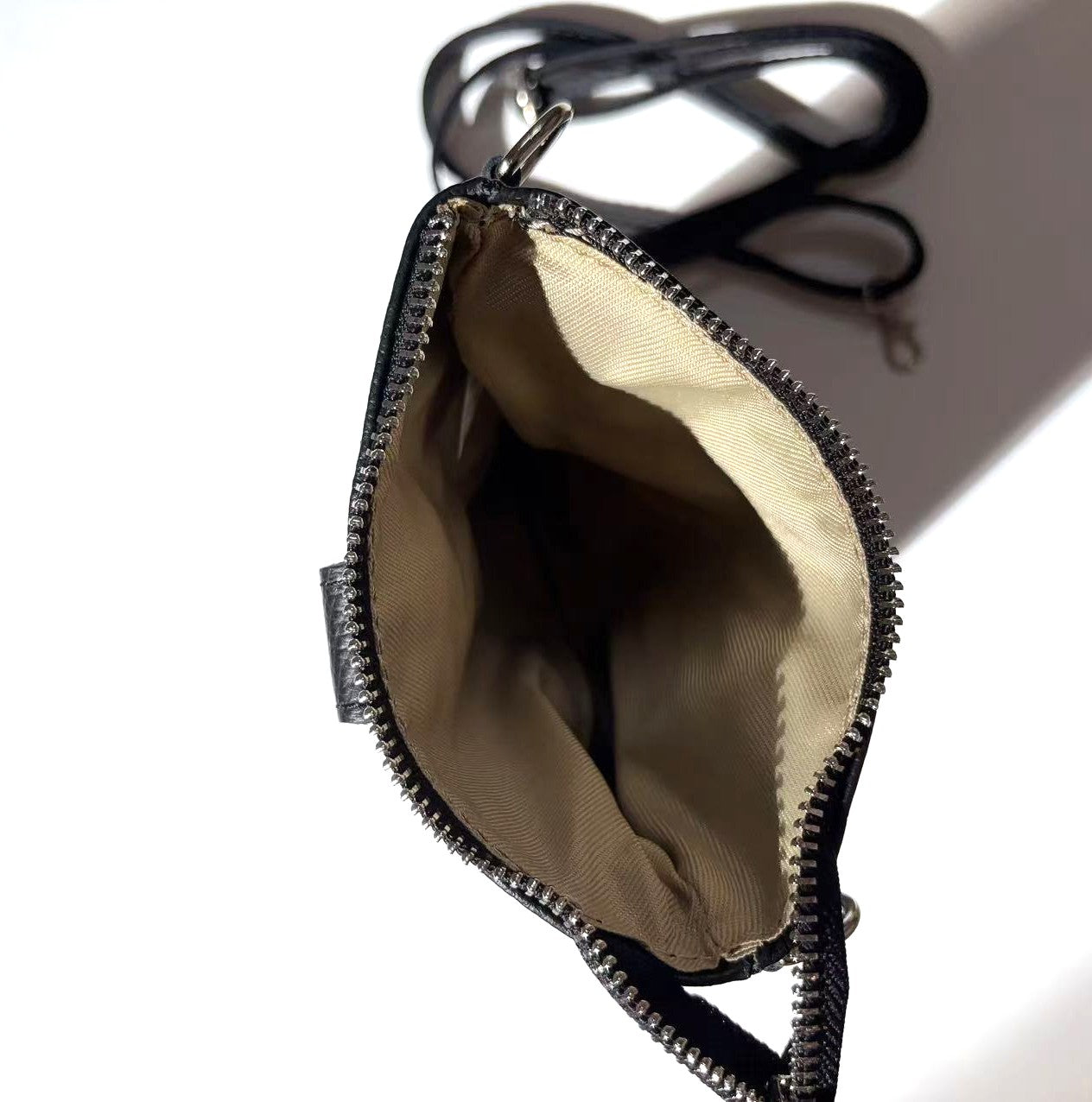 Genuine Leather Crossbody Phone Bag – Black