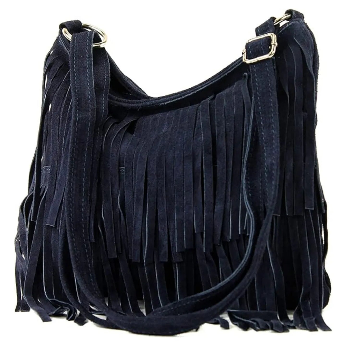 Real Suede Soft Leather Tassel Crossbody Bag