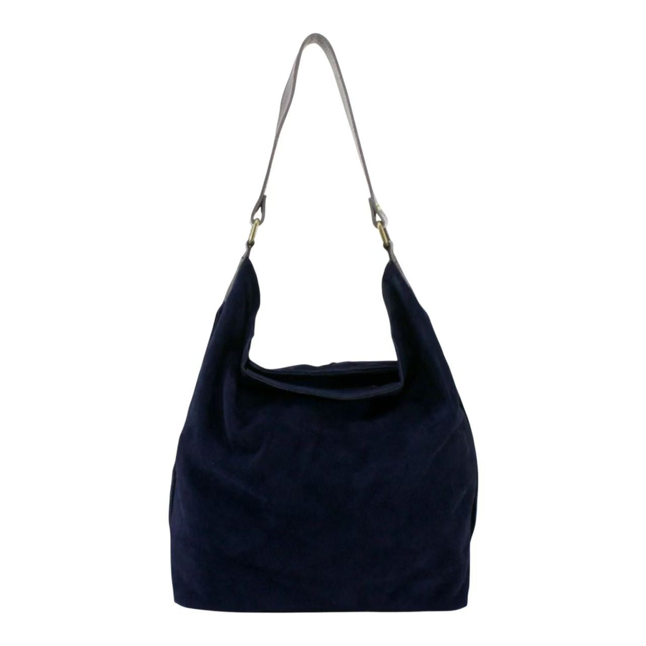 Real Sude Leather Shoulder Handbag