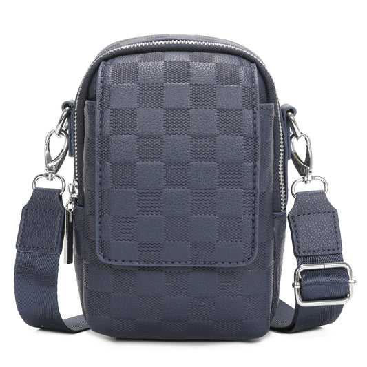 Front Pocket Checkered Crossbody Mobile Phone Bag