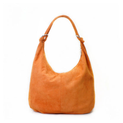 Real Suede Leather Shoulder Oversize Hobo bag