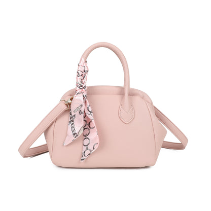 Snap Closure Top Handle Scarf Bag