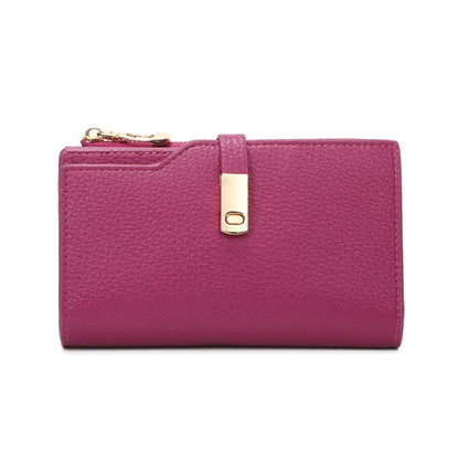 Unisex RFID Protection Medium Purse with ID Slot Zipped Wallet