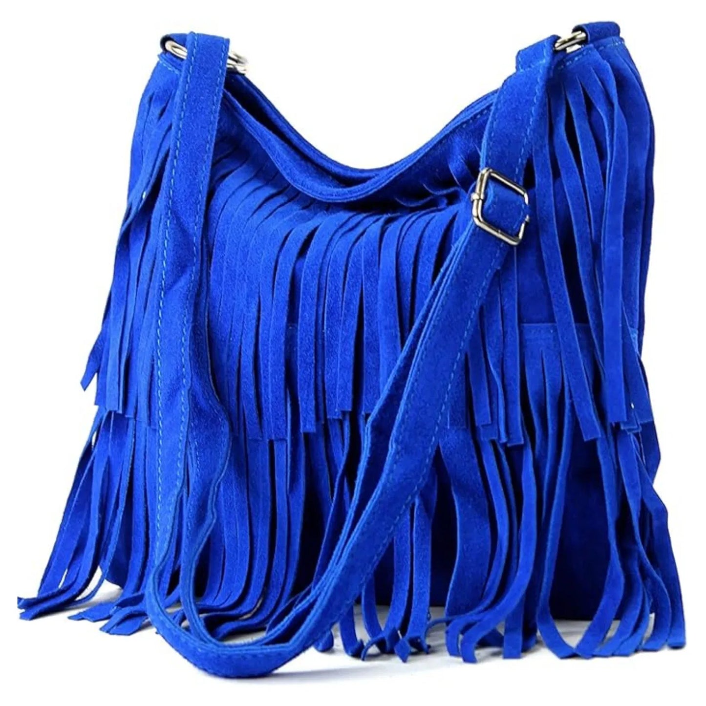 Real Suede Soft Leather Tassel Crossbody Bag