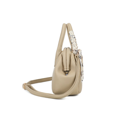 Snap Closure Top Handle Scarf Bag