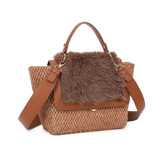 Women Fluffy Top Handle Bag