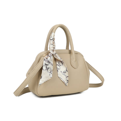 Snap Closure Top Handle Scarf Bag