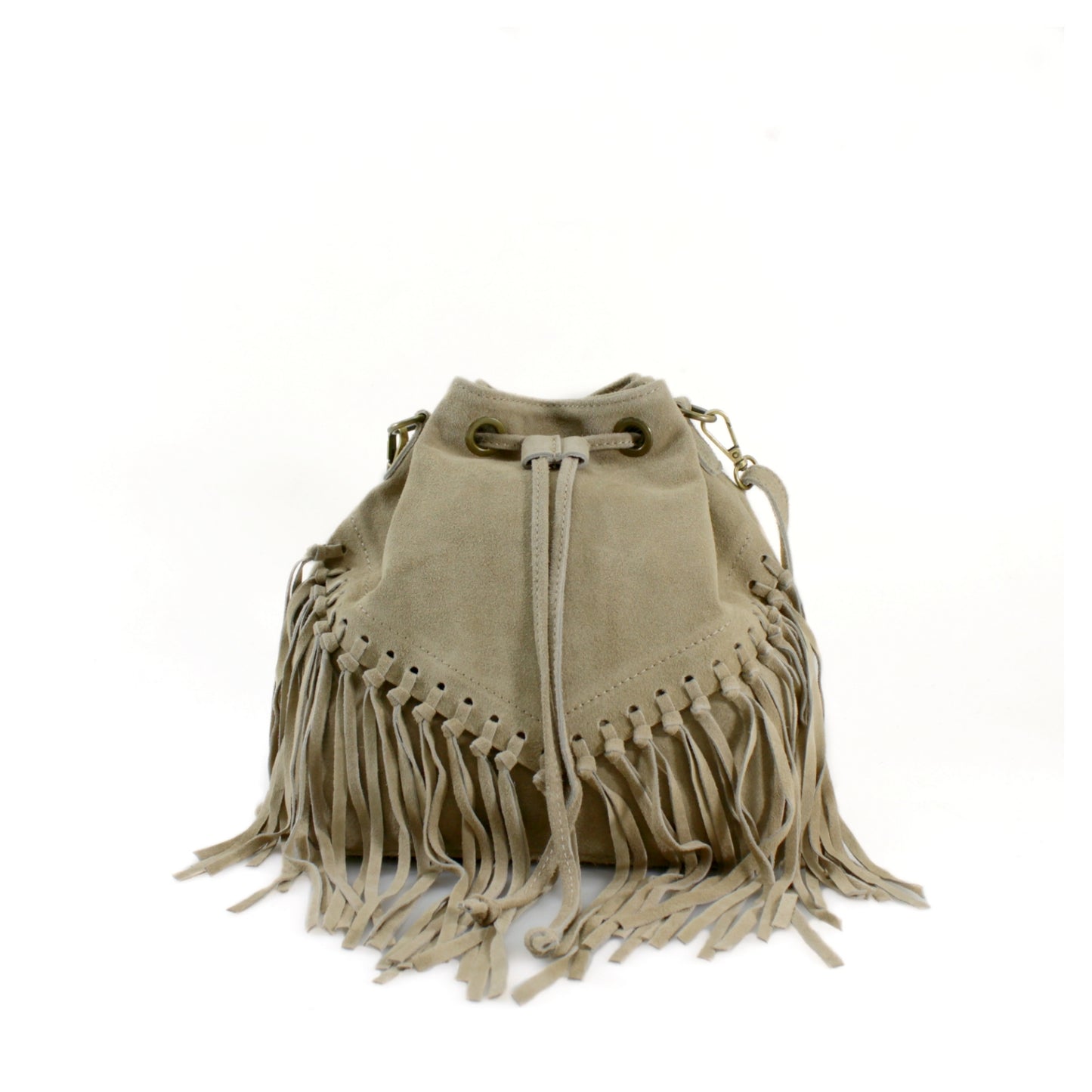 Real Suede Leather Bucket Bag