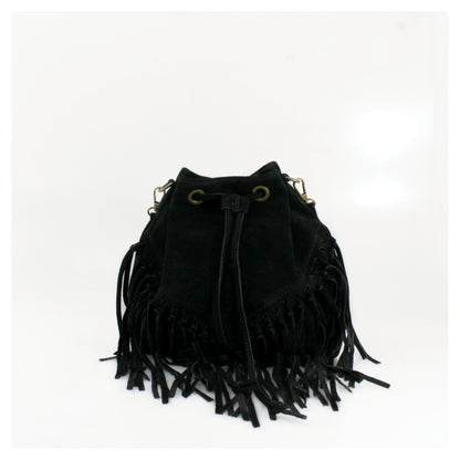 Real Suede Leather Bucket Bag