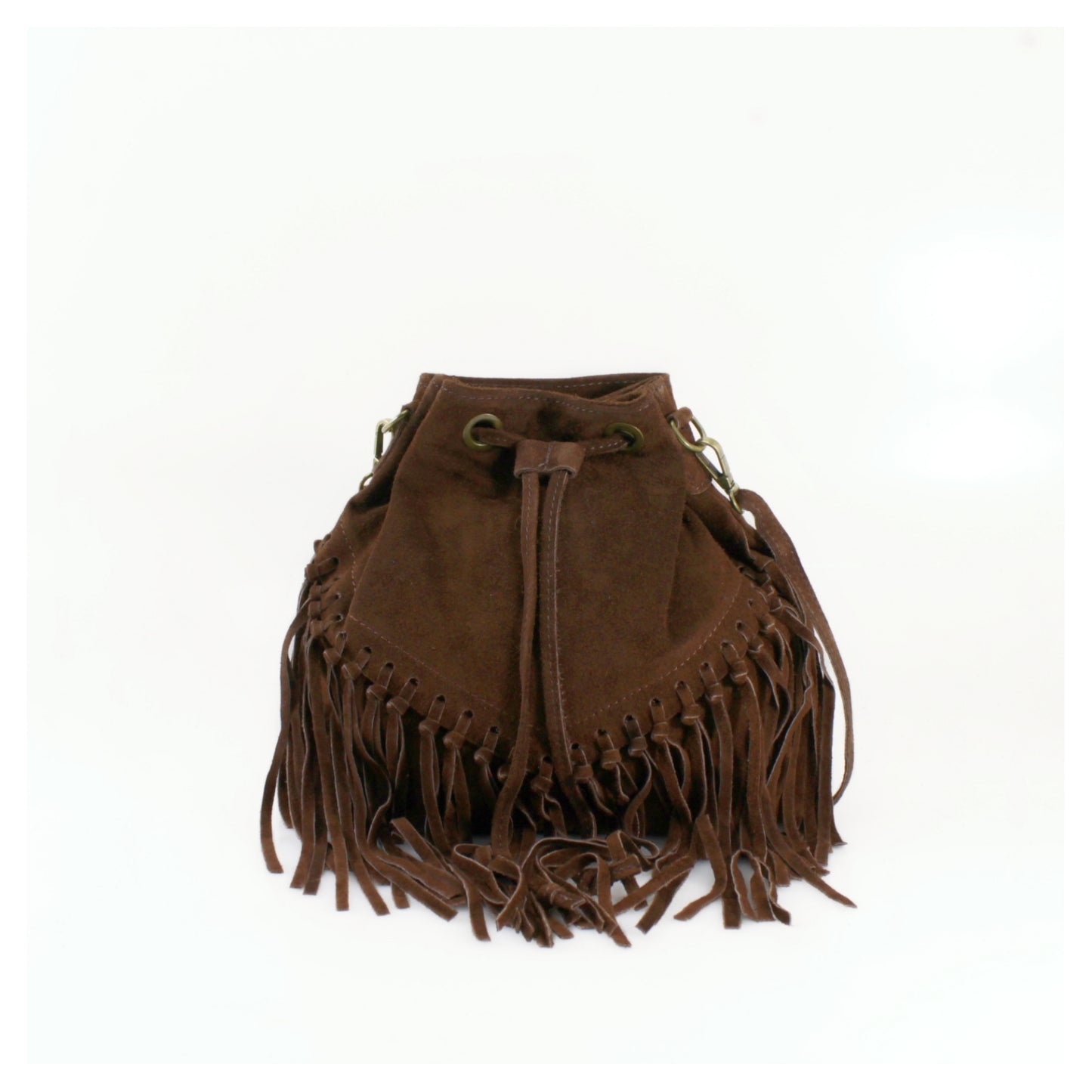 Real Suede Leather Bucket Bag