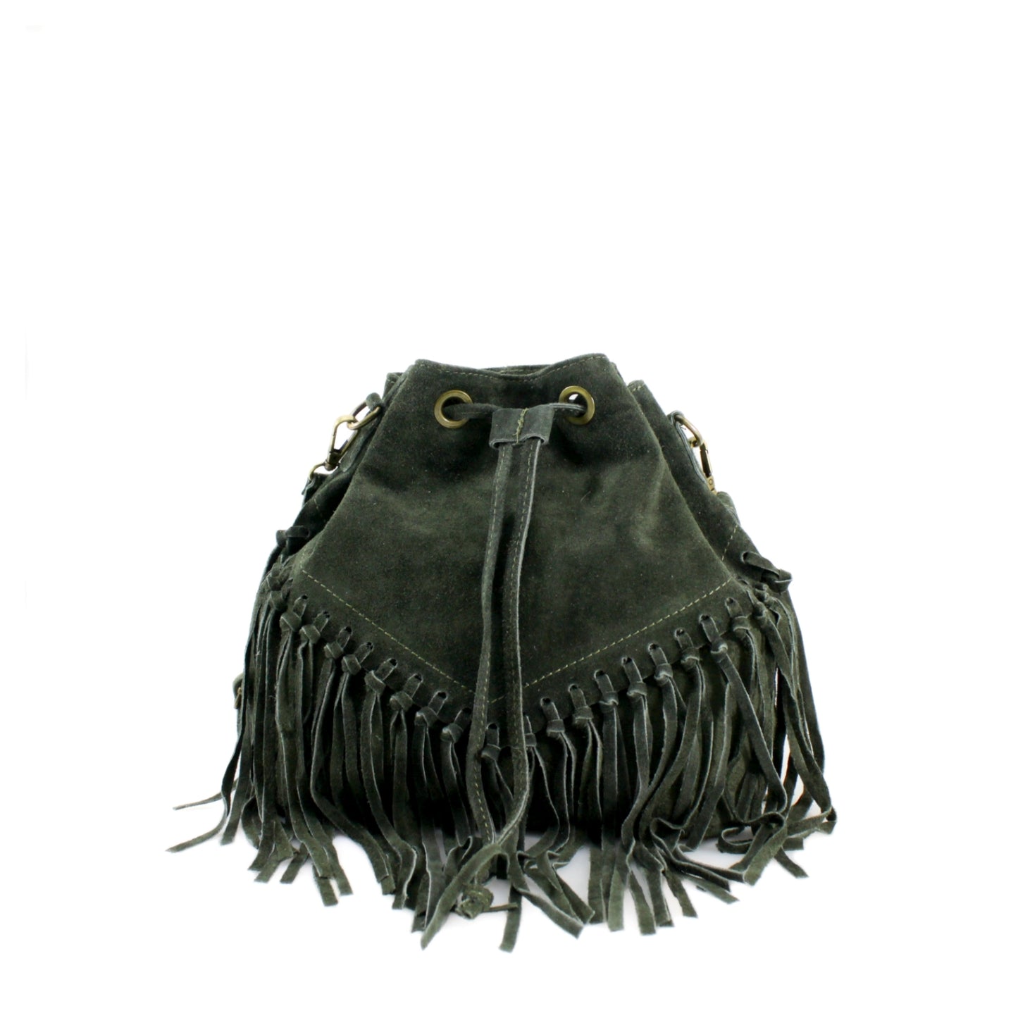 Real Suede Leather Bucket Bag