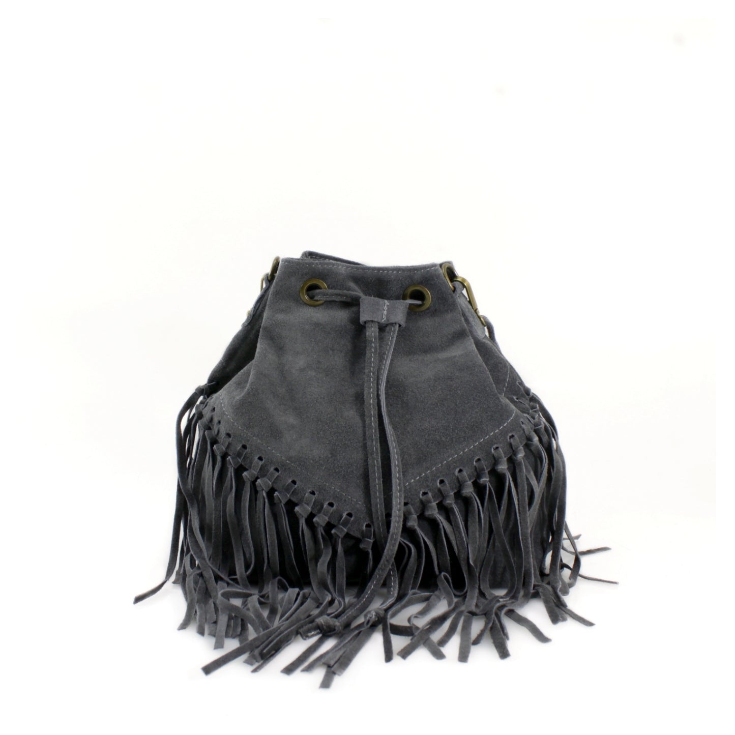 Real Suede Leather Bucket Bag