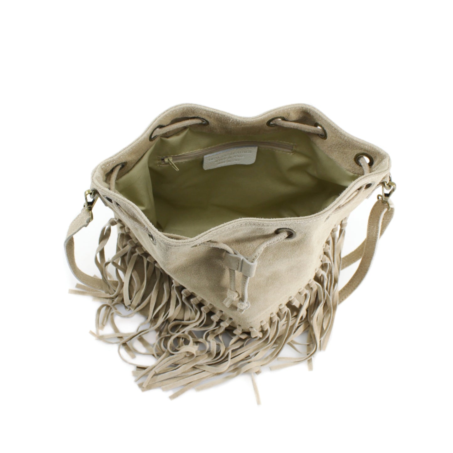 Real Suede Leather Bucket Bag