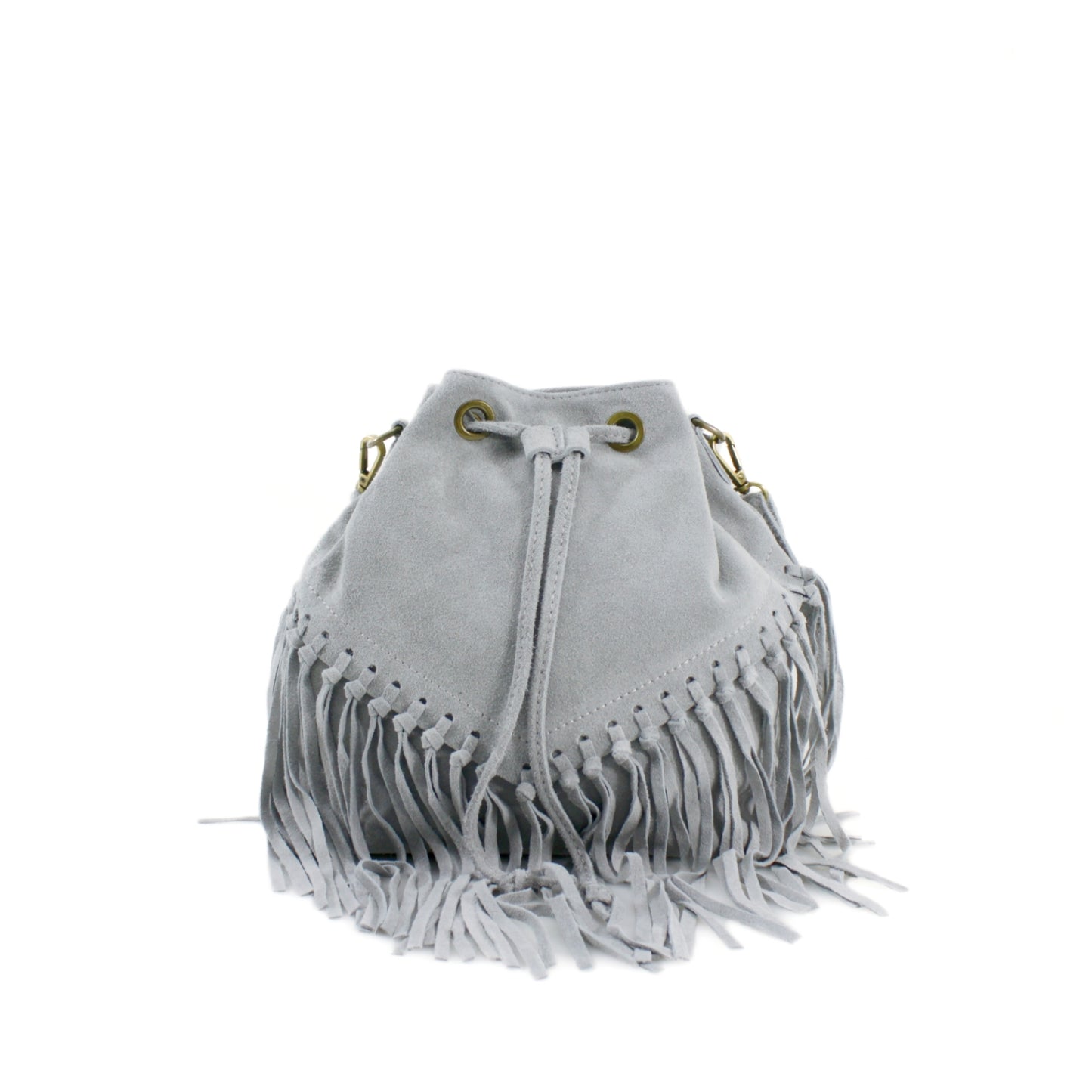 Real Suede Leather Bucket Bag