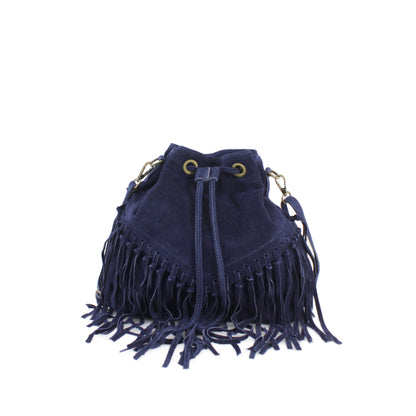 Real Suede Leather Bucket Bag