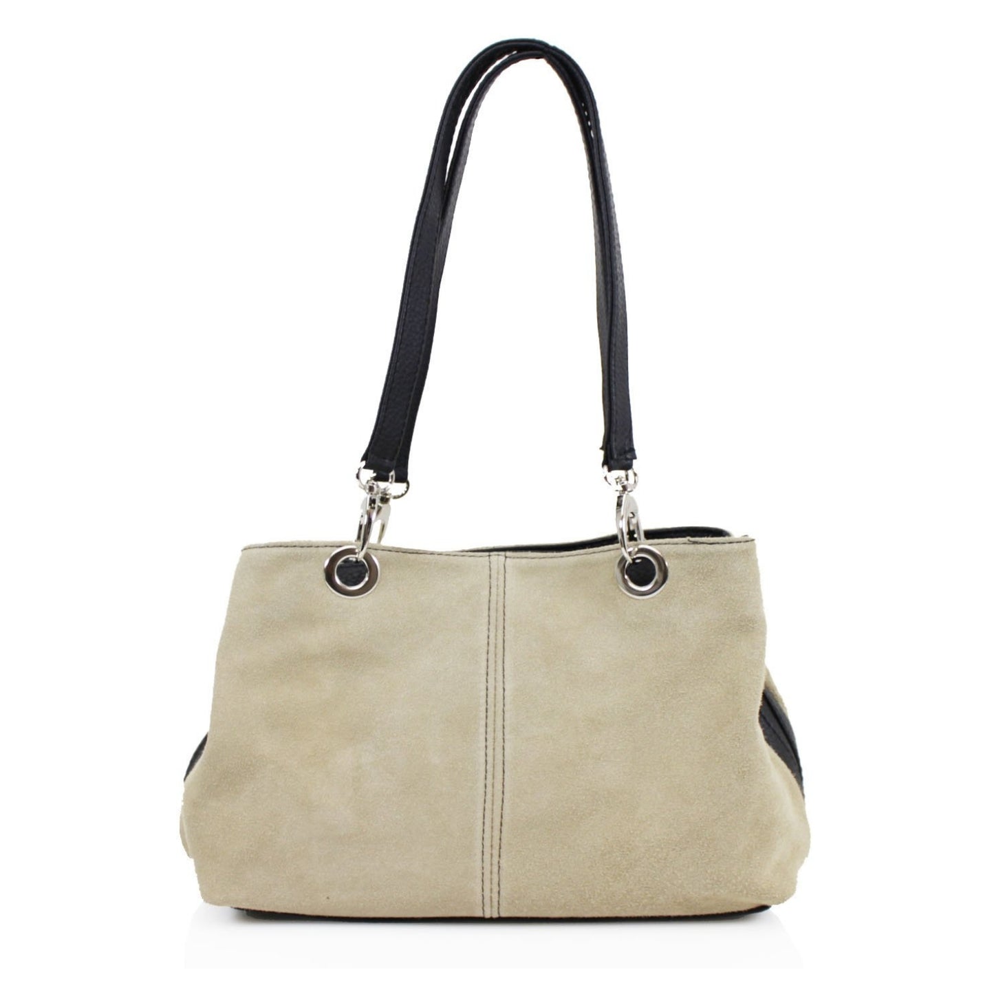 Quality Triple Compartments Real Suede Leather Handbag