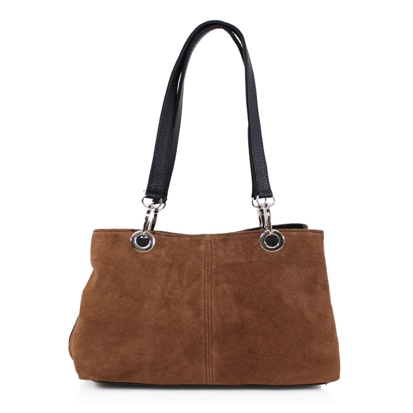 Quality Triple Compartments Real Suede Leather Handbag