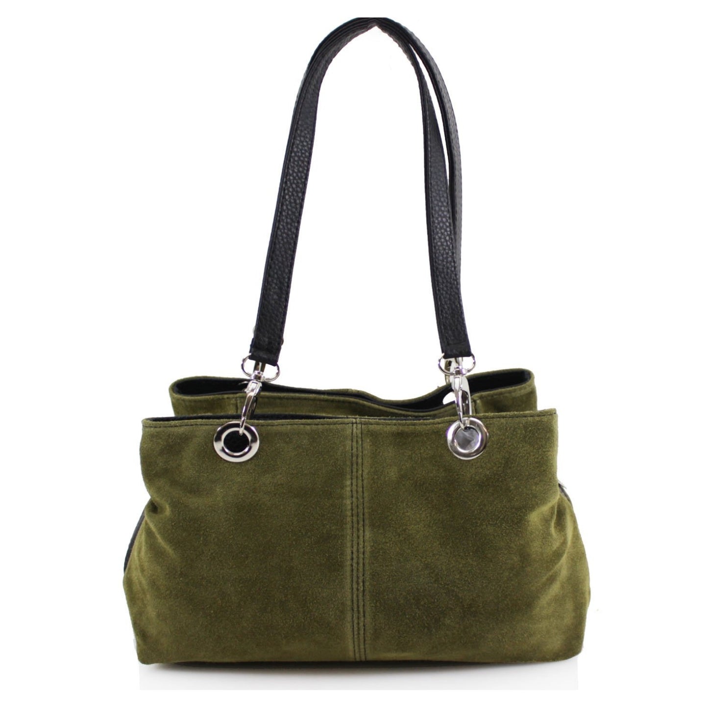 Quality Triple Compartments Real Suede Leather Handbag