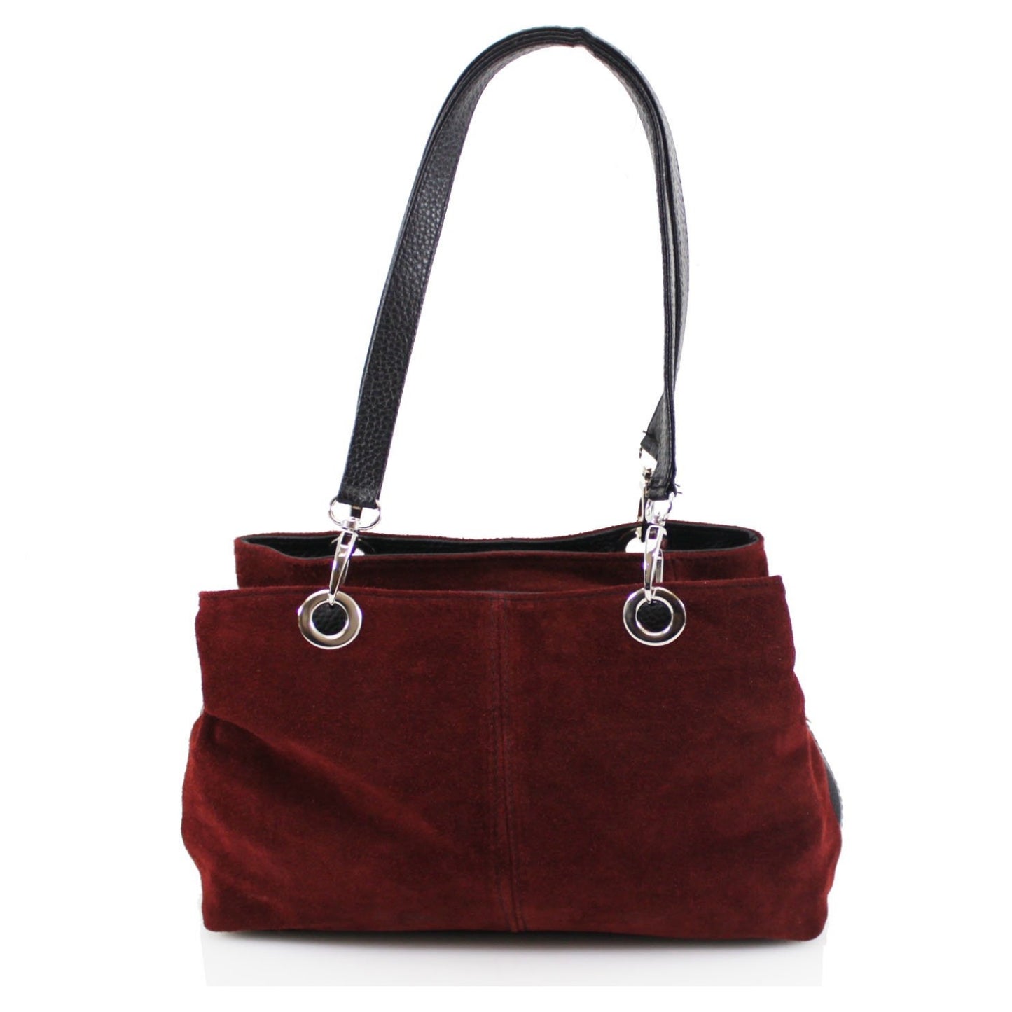 Quality Triple Compartments Real Suede Leather Handbag