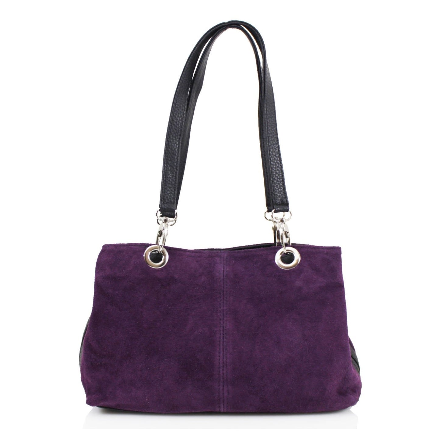 Quality Triple Compartments Real Suede Leather Handbag