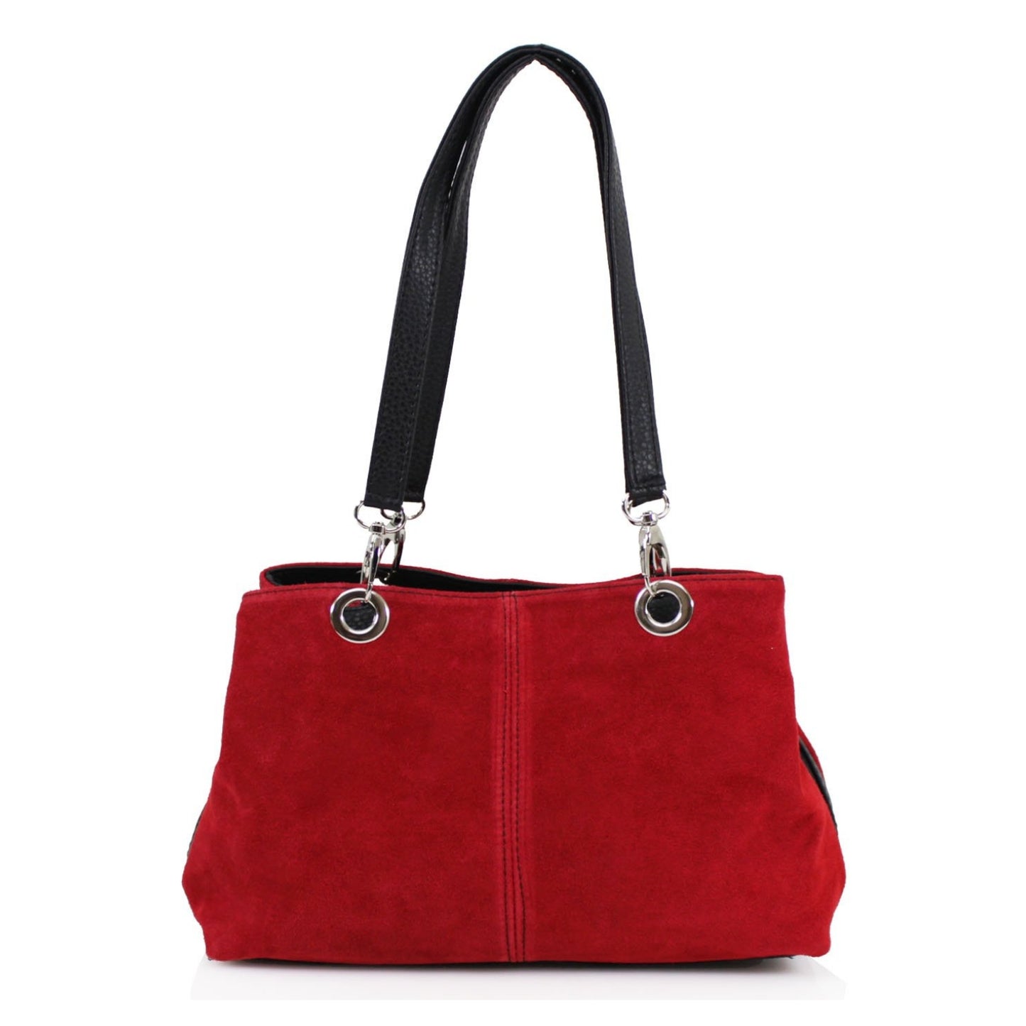 Quality Triple Compartments Real Suede Leather Handbag